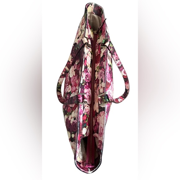 Kate Spade New York Grant Street Grainy Vinyl Juno Tote Bag Roses Floral Large - Picture 4 of 15